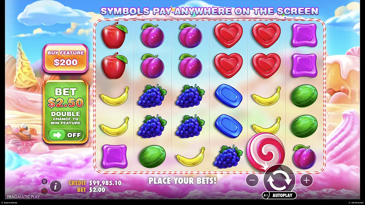 Вигрвшні символи Sweet Bonanza